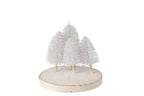 J-Line dienblad met bomen - boomschors - naturel/wit - S