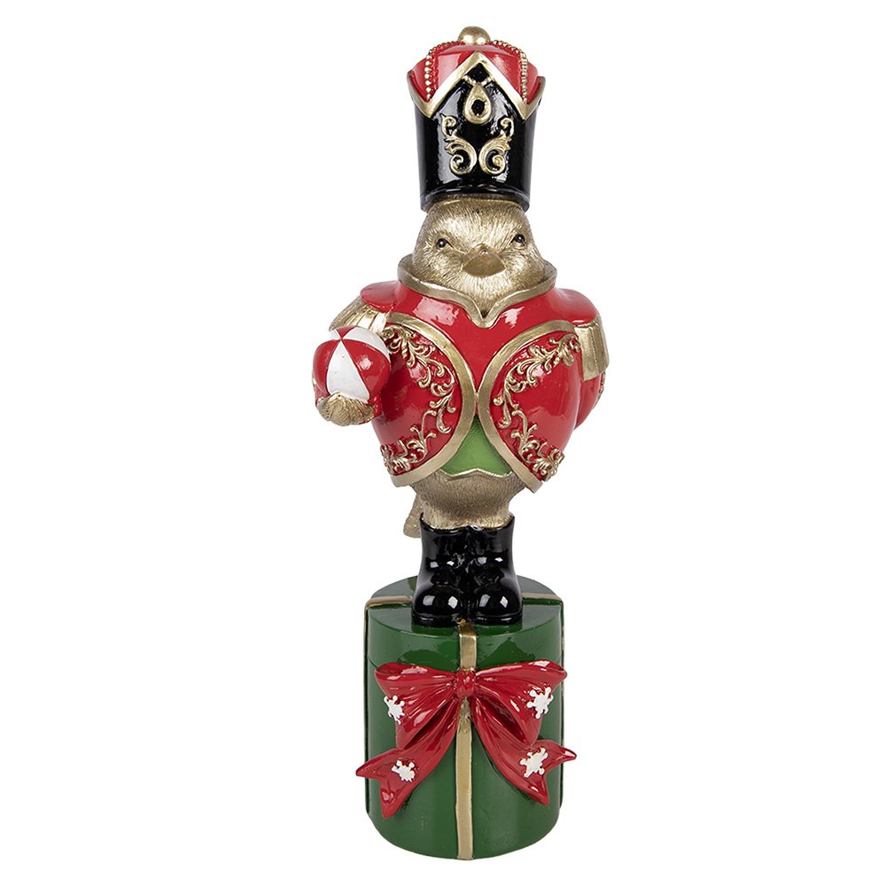 Kerstdecoratie Beeld Vogel 11x13x30 cm Goudkleurig Kunststof