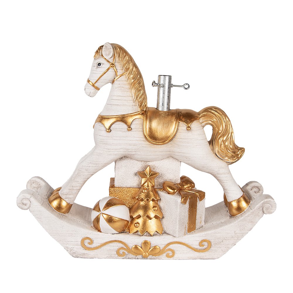 Kerstboom Standaard Hobbelpaard 73x21x61 cm Wit Keramisch materiaal