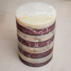 Salontafel rood marmer en witte onyx