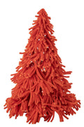 J-Line decoratie kerstboom Donzig - polyester - donkeroranje - large