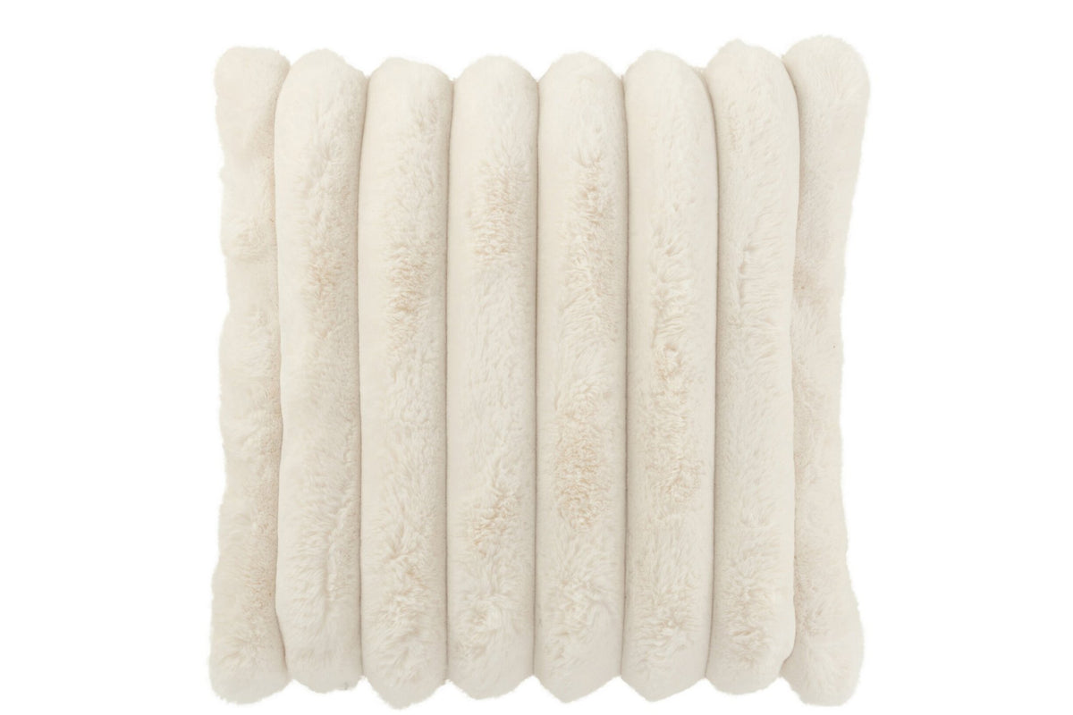 J-Line Kussen Large Corduroy Polyester Wit