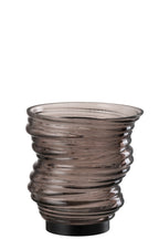 J-Line vaas Tornado - glas - grijs - small - Ø 16 cm