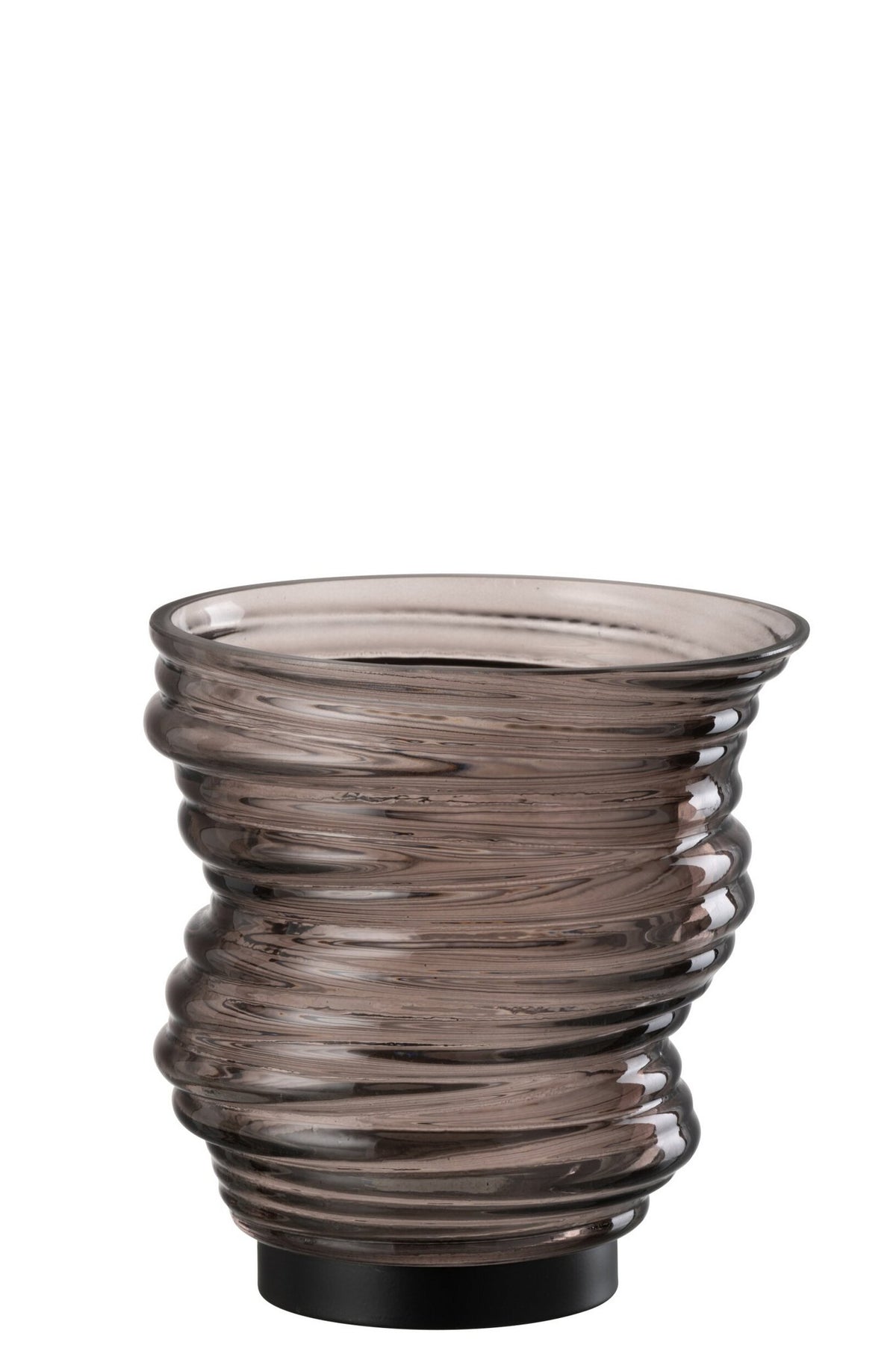 J-Line vaas Tornado - glas - grijs - small - Ø 16 cm