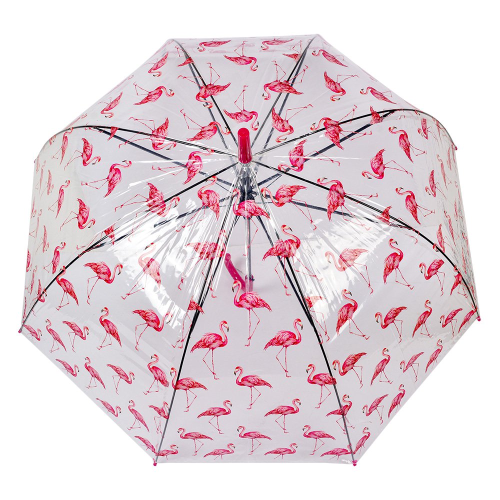 Paraplu Volwassenen Ø 90 cm Transparant Kunststof Flamingo