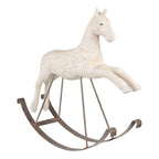 Decoratie Beeld Hobbelpaard 61x15x51 cm Wit Kunststof