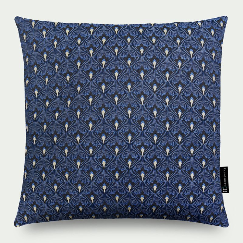 250 Pillow Jacquard Fan Blue gold 50x50