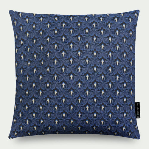 250 Pillow Jacquard Fan Blue gold 50x50