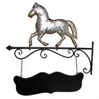 Uithangbord Paard 66x3x67 cm Grijs Metaal