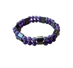 Dames armband Amethist 6 mm met Hematiet