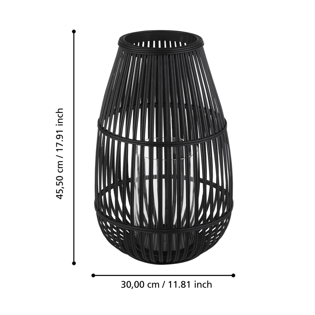 Windlicht Bunawan Zwart 30x46 cm