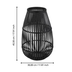 Windlicht Bunawan Zwart 30x46 cm