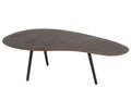 J-Line Salontafel Druppel Aluminium/Ijzer Bruin Large