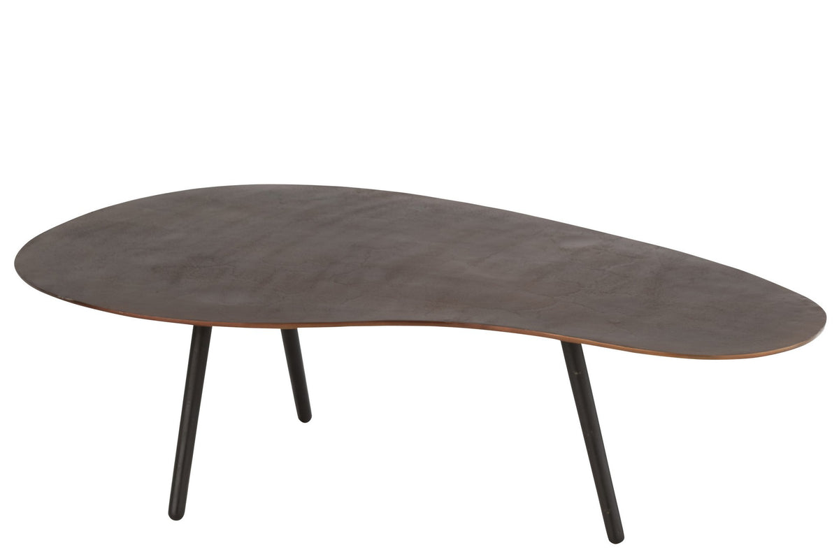 J-Line Salontafel Druppel Aluminium/Ijzer Bruin Large