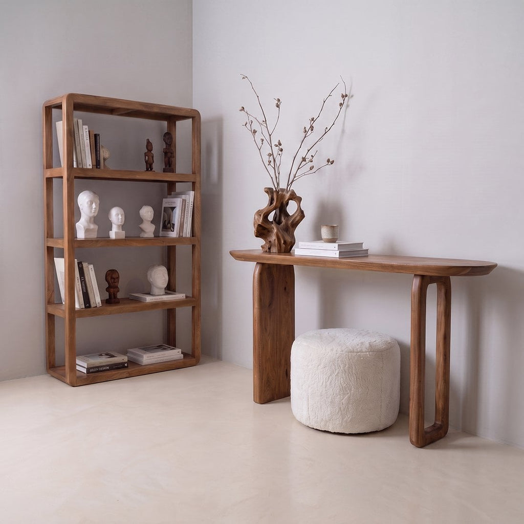 Bullnose consoletafel mangohout bruin - 140cm
