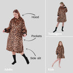 Textino Cheetah - Hoodie 70x110 cm - Dames - Tabaksbruin - Bruin