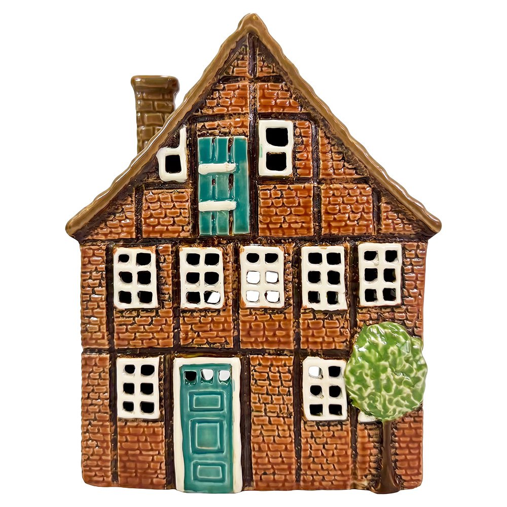 Waxinelichthouder Huis Bruin Keramiek Waxinelichthouder