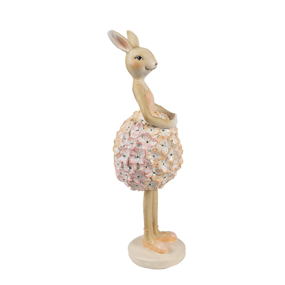 Decoratie Beeld Konijn 9x7x22 cm Beige Kunststof