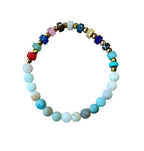 Dames armband Amazoniet mat 6 mm met spacers