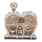 Gingerbread house met LED 18x10x19 cm Bruin Kunststof