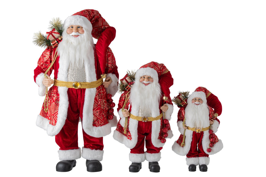 J-Line decoratie Kerstman - kunststof - kerstrood - large