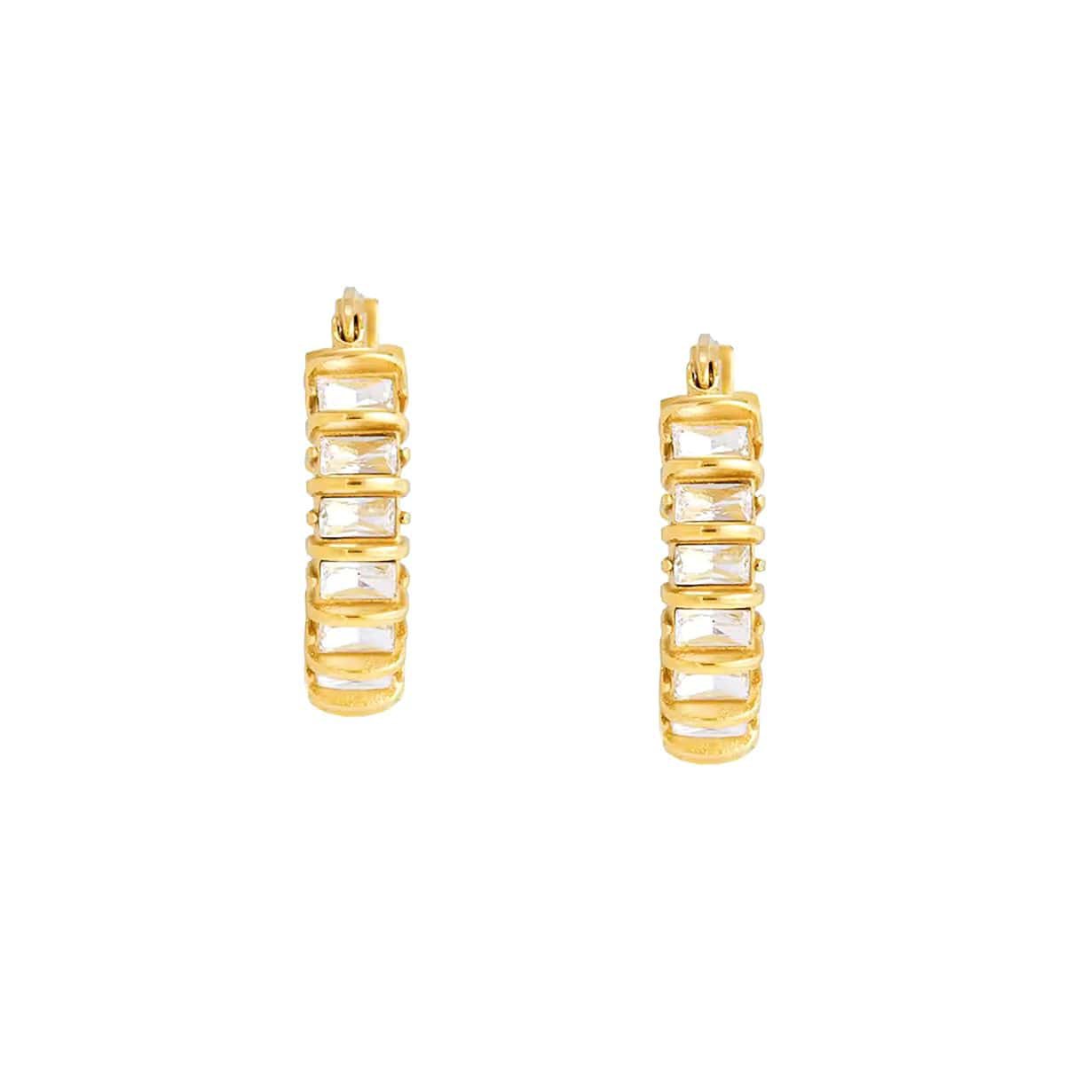 Hoops Oorbellen met strass steentjes