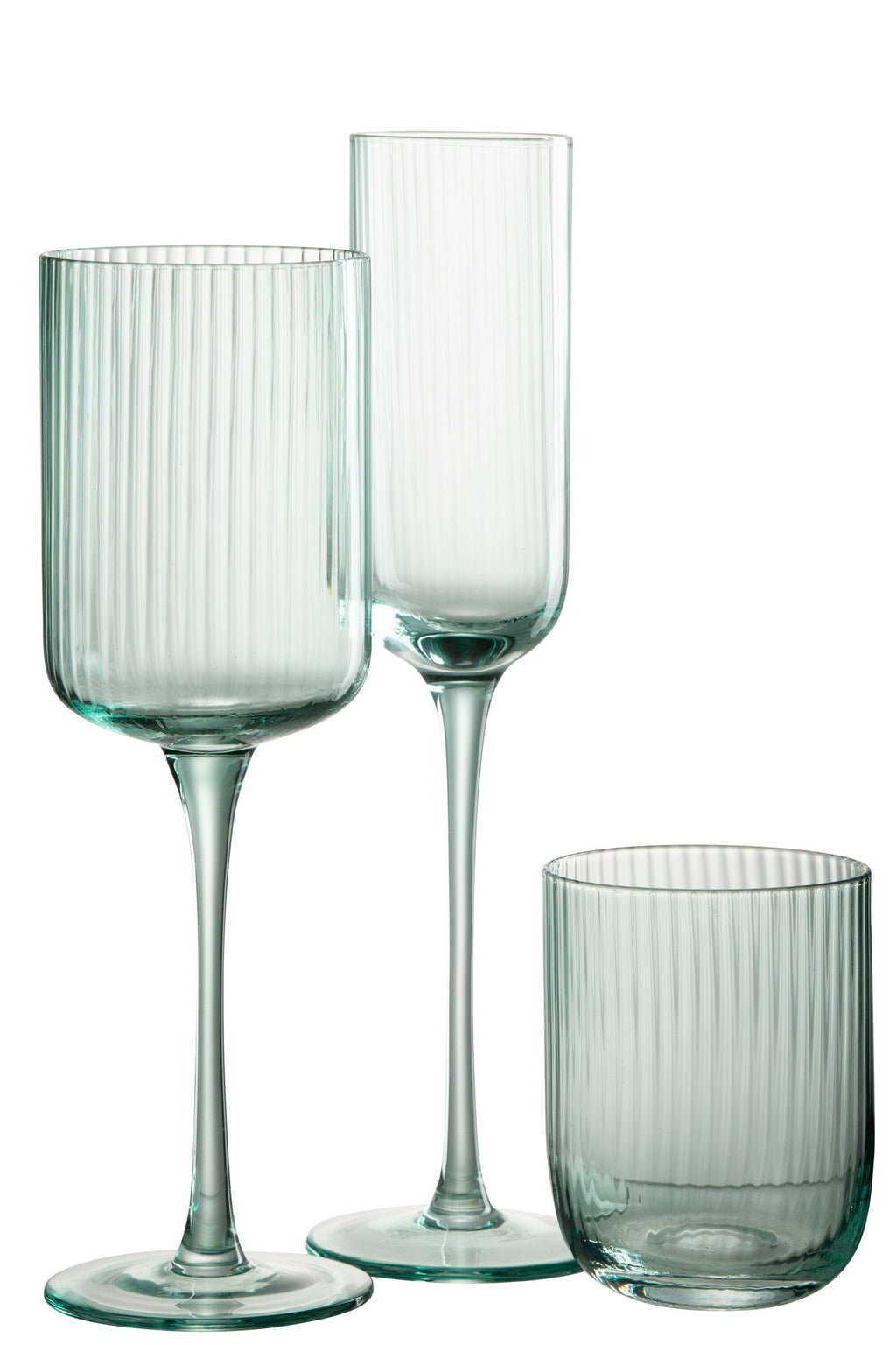 J-Line glas champagne Louise - glas - transparant/groen