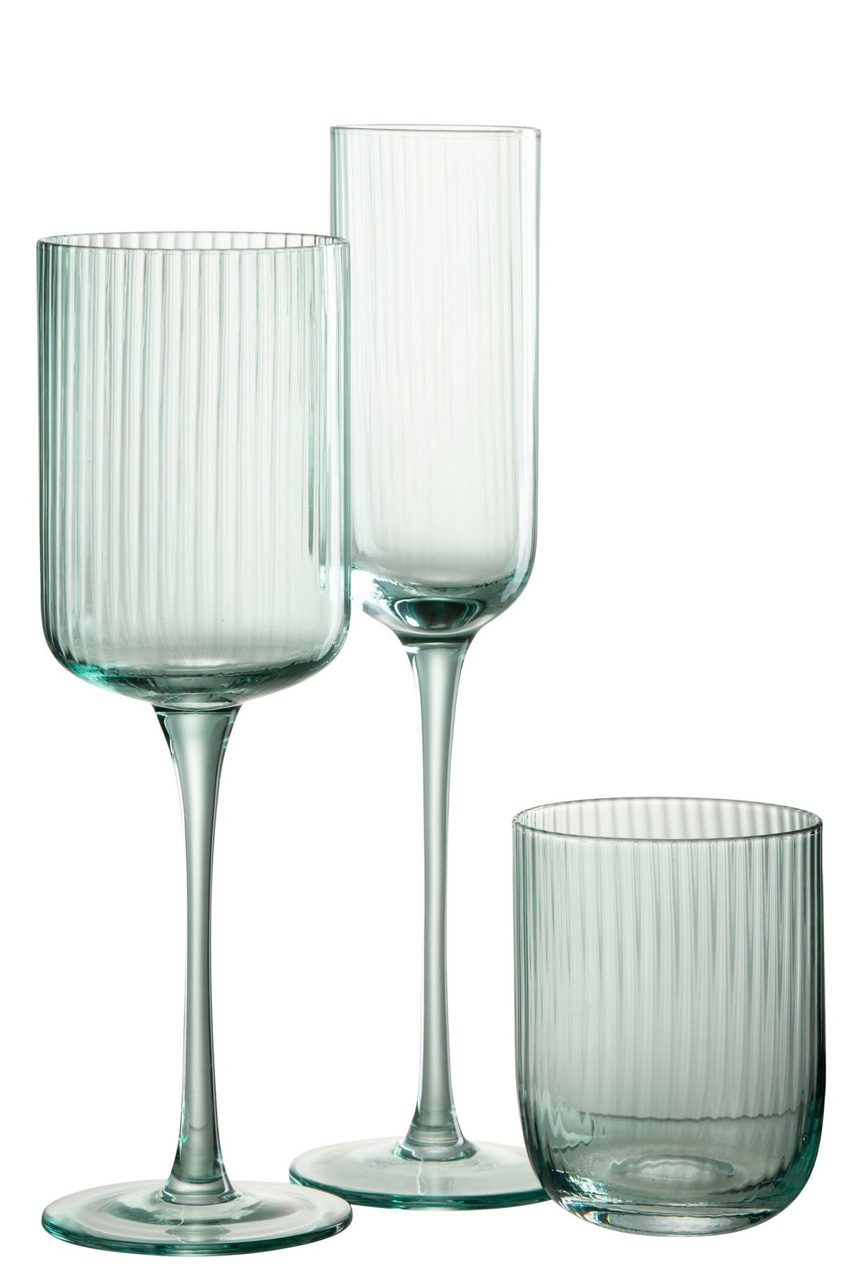 J-Line glas champagne Louise - glas - transparant/groen