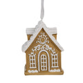 Kersthanger Gingerbread house 6x4x7 cm Bruin Polyresin Peperkoekhuisje