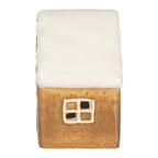 Decoratie Huis met LED 8x6x11 cm Bruin Keramiek