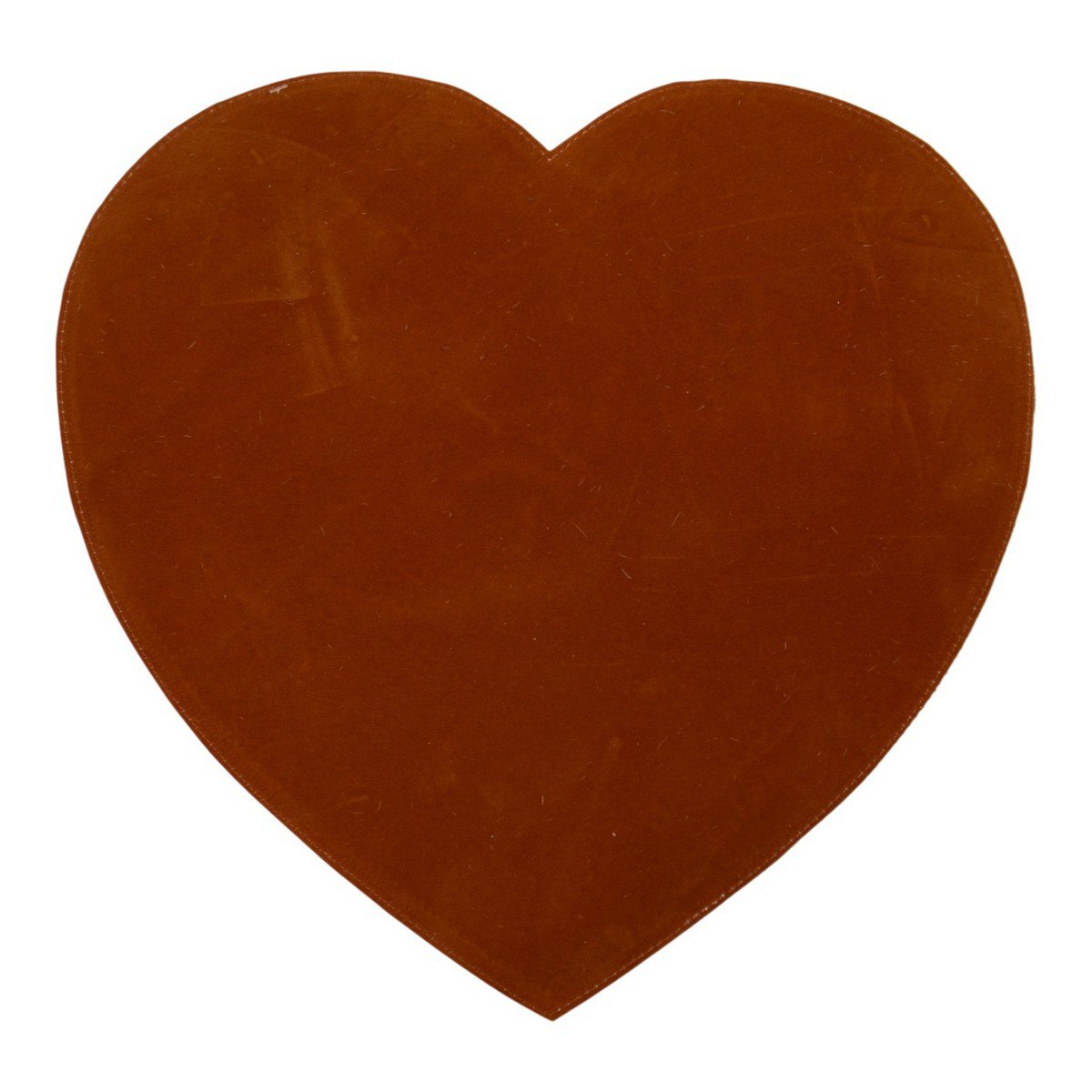 Placemat koehuid hart bruin/wit 39cm