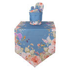 Broodmand Ø 15x16 cm Blauw Katoen Bloemen