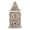 Gingerbread house met LED 17x15x35 cm Bruin Kunststof