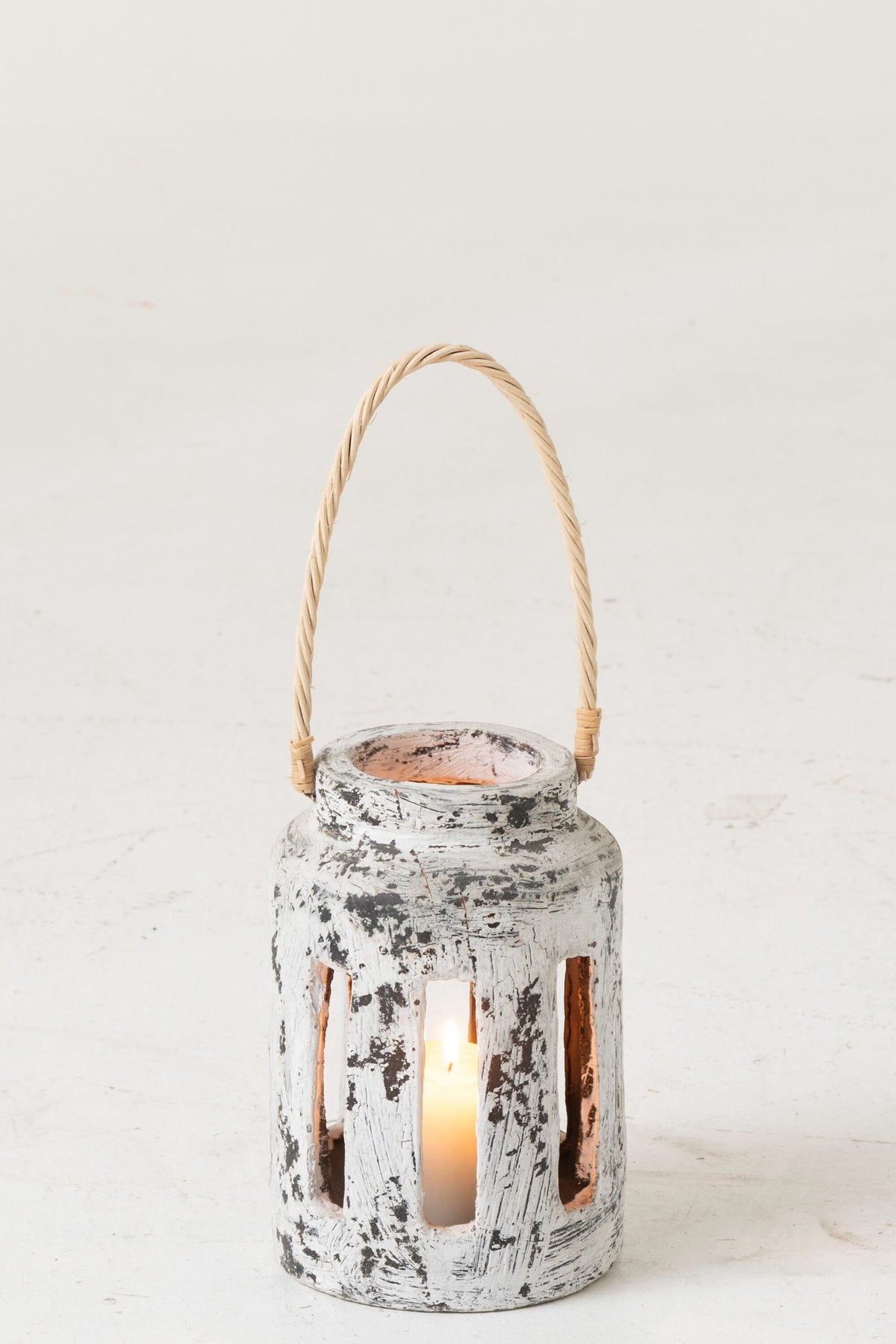 J-Line lantaarn Ruby - keramiek - zwart/wit