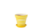 J-Line bloempot Granada Stripes - keramiek - geel - medium - Ø 27 cm