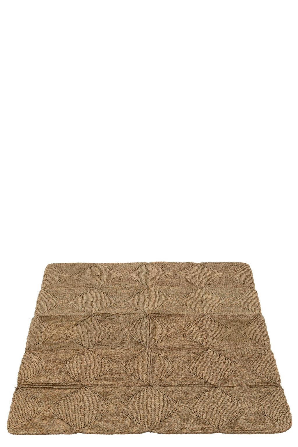 J-Line tapijt Vierkanten Geweven Touw - polyester - naturel