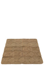 J-Line tapijt Vierkanten Geweven Touw - polyester - naturel