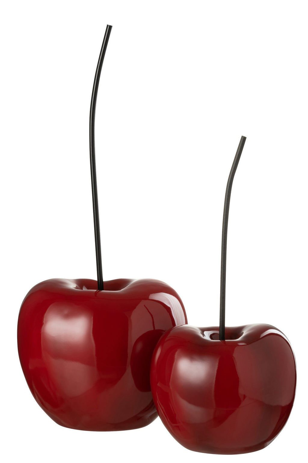 J-Line decoratie Kers - polyresin - blinkend rood - large