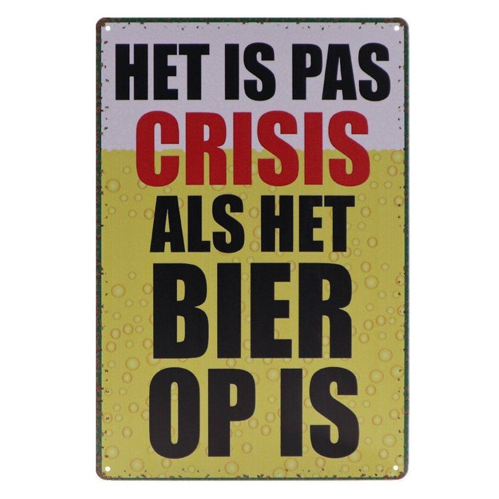Crisis Retro Wandbord 30x20