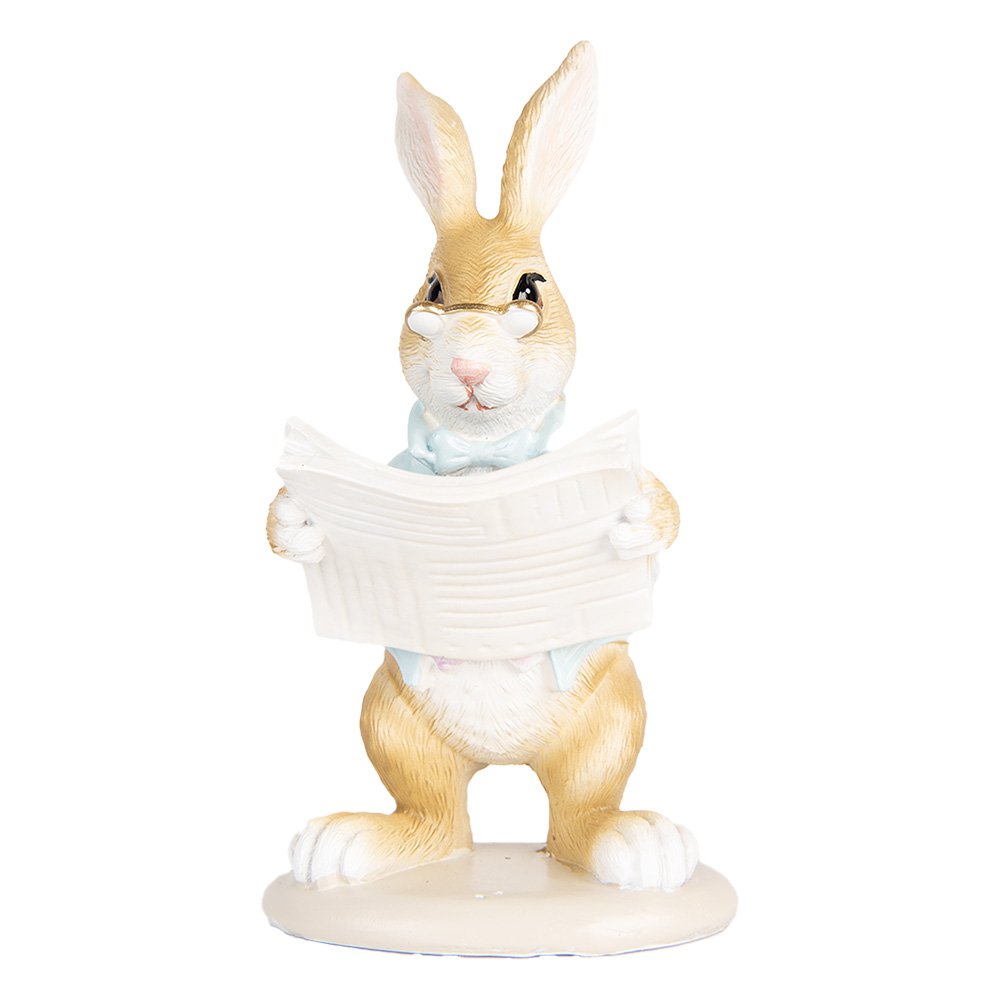 Decoratie Beeld Konijn 15 cm Beige Kunststof