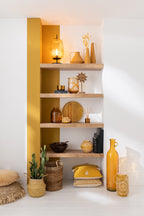 J-Line vaas Fles Cilinder - glas - oker - 75 cm hoog