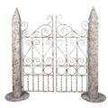 Tuinpoort 163x40x157 cm Wit Bruin Metaal