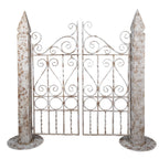 Tuinpoort 163x40x157 cm Wit Bruin Metaal