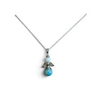 Ketting met een geluksengel van natuursteen Amazoniet