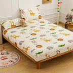 Lakenset Tweepersoons - Microvezel 180TC - Kinder Safari Print 225x250cm