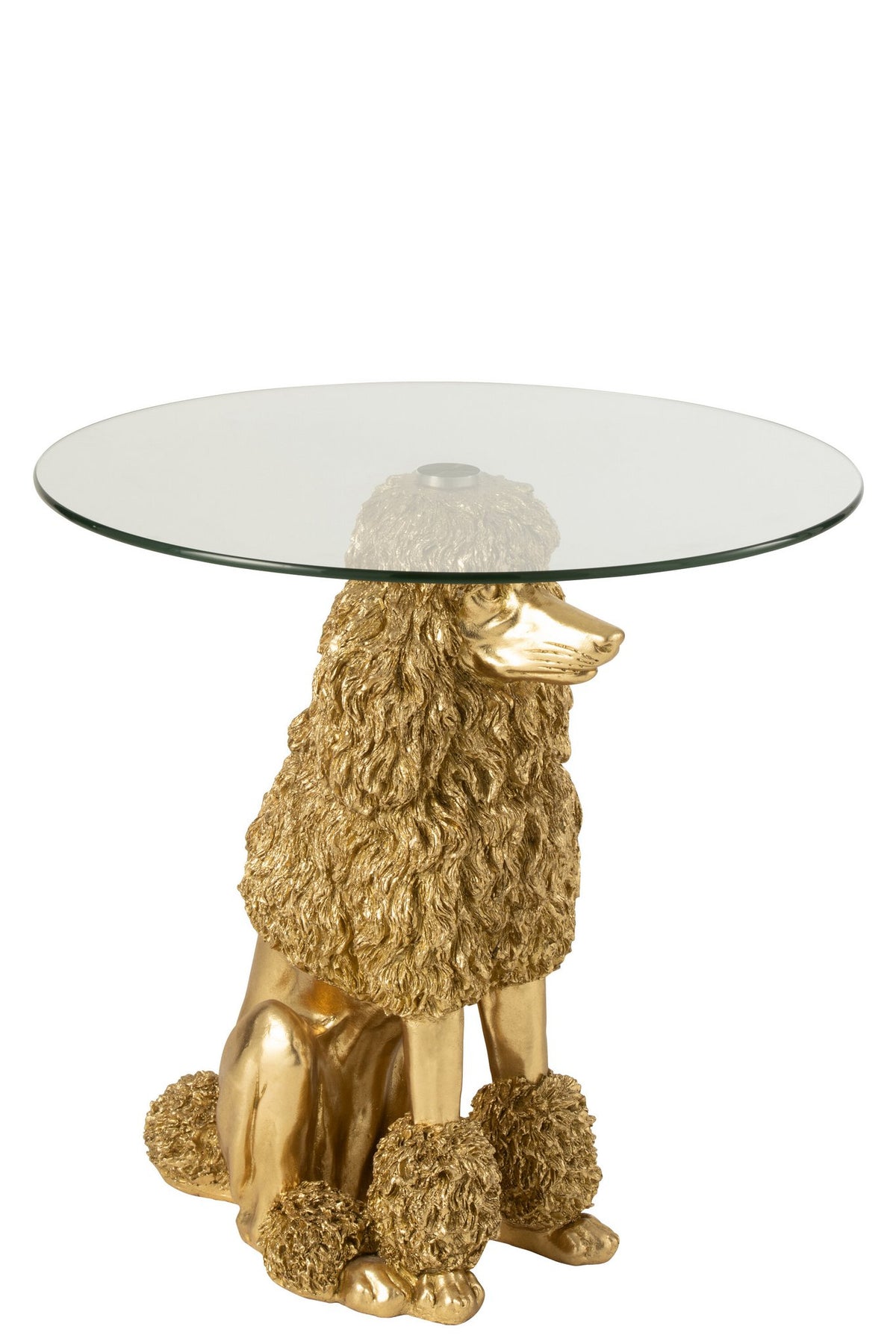 J-Line bijzettafel Poedel Rond - polyresin - goud