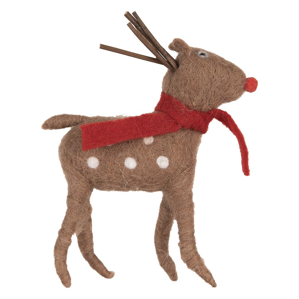 Decoratie Beeld Rendier 19 cm Bruin Synthetisch