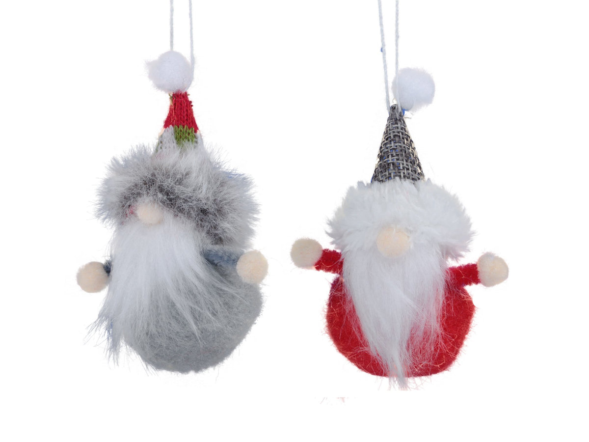 Stoffenhanger kabouters 6st 8cm rood/grijs