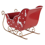 Kerstdecoratie Beeld Slee 29x13x19 cm Rood Metaal