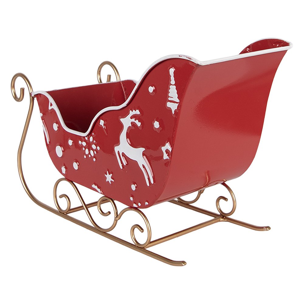Kerstdecoratie Beeld Slee 29x13x19 cm Rood Metaal